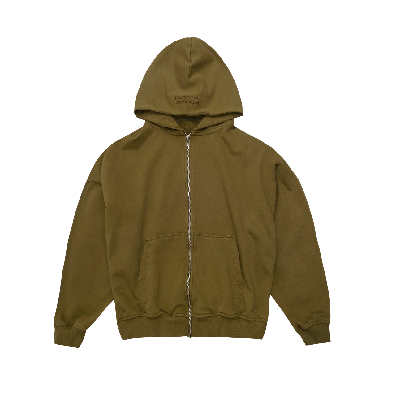 Zip Hoodie ,,PÓŁNOC / POŁUDNIE” Olive