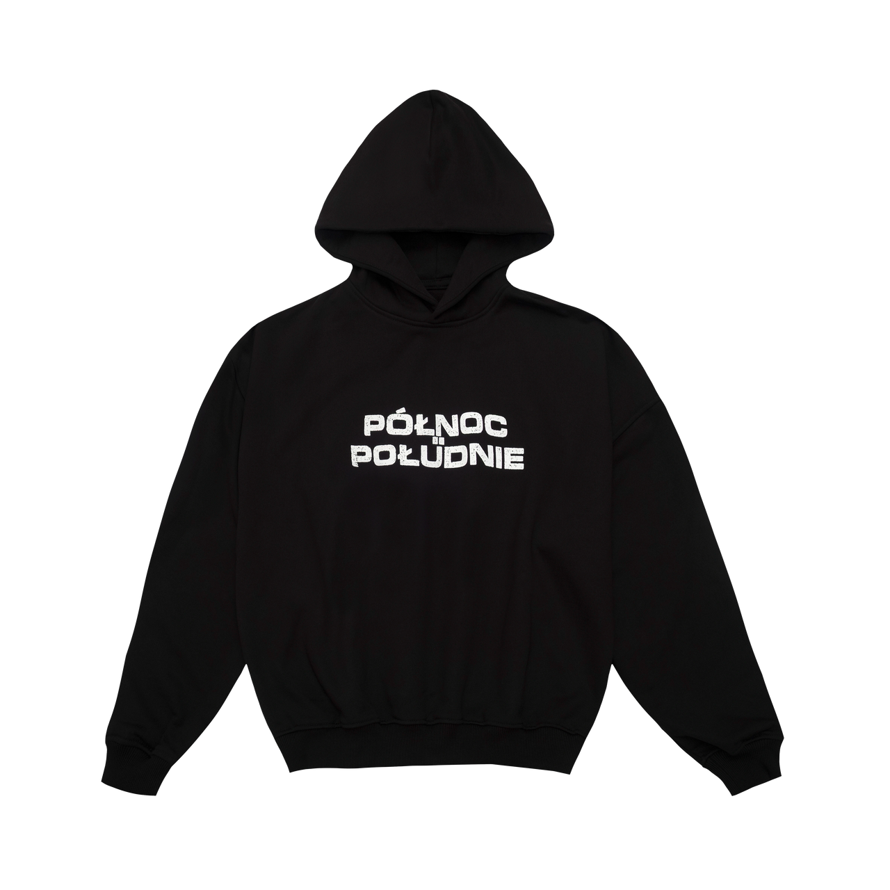 Hoodie ,,PÓŁNOC / POŁUDNIE” Black